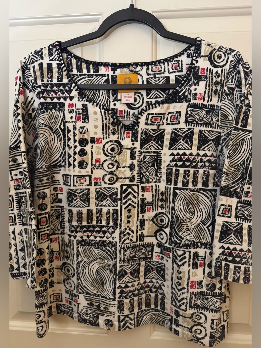 Ruby Rd. Top 95% Cotton 5% Spandex 3/4 Sleeves Size Medium